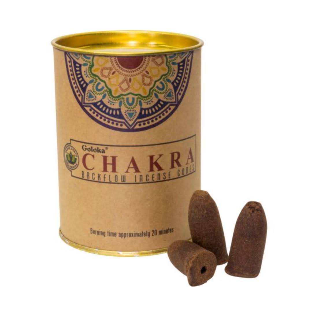 Goloka Backflow Chakra Incense Cone (Regular)
