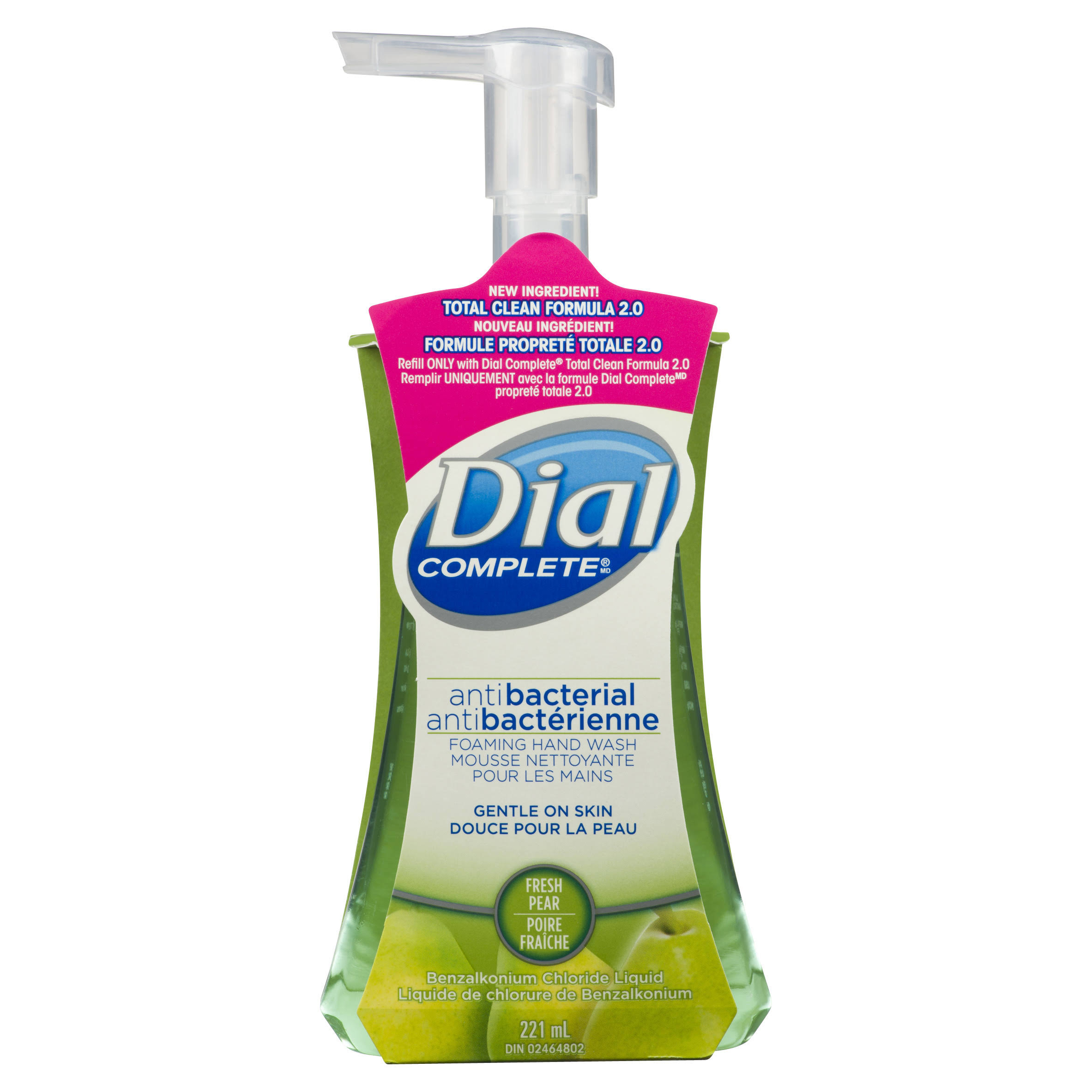 Dial Complete Antibacterial Foaming Hand Wash Pump, Fresh Pear, 221 ml