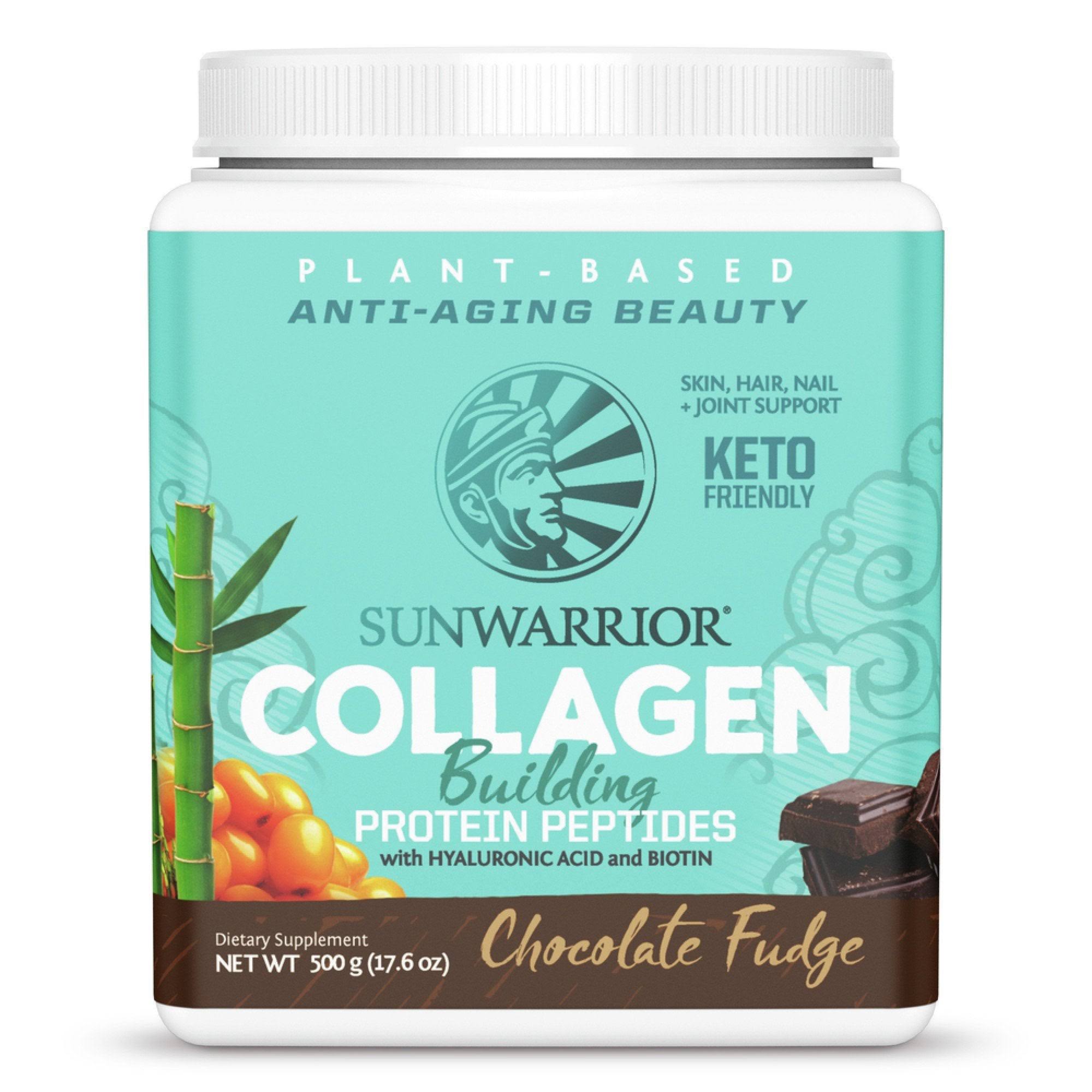 Sunwarrior Collagen Building Protein Peptides, Chocolate Fudge 17.6 Oz