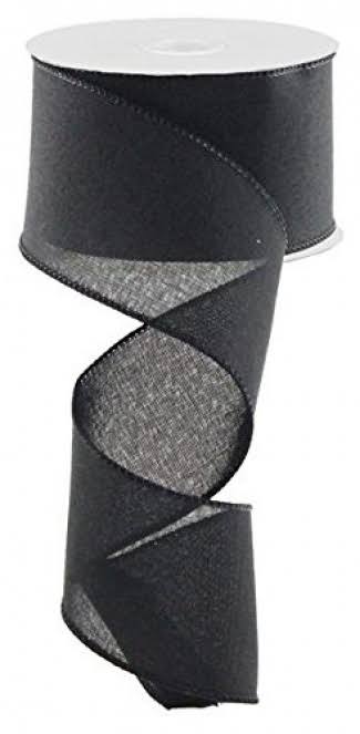 Solid Canvas Wired Edge Ribbon, 10 Yards (Black, 6.4cm ) | Sewing | Delivery Guaranteed | Best Price Guarantee | Free Shipping On All Orders
