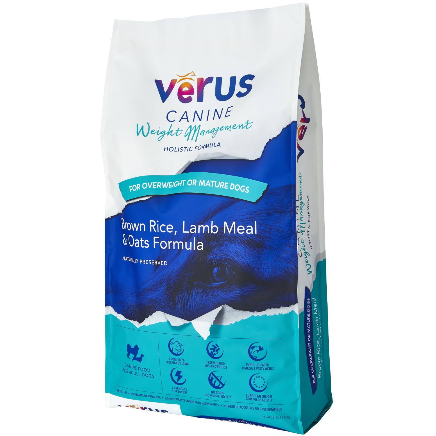 Verus Weight Management Brown Rice, Lamb Meal & Oats Recipe Dry Dog Food, 25-lb Bag