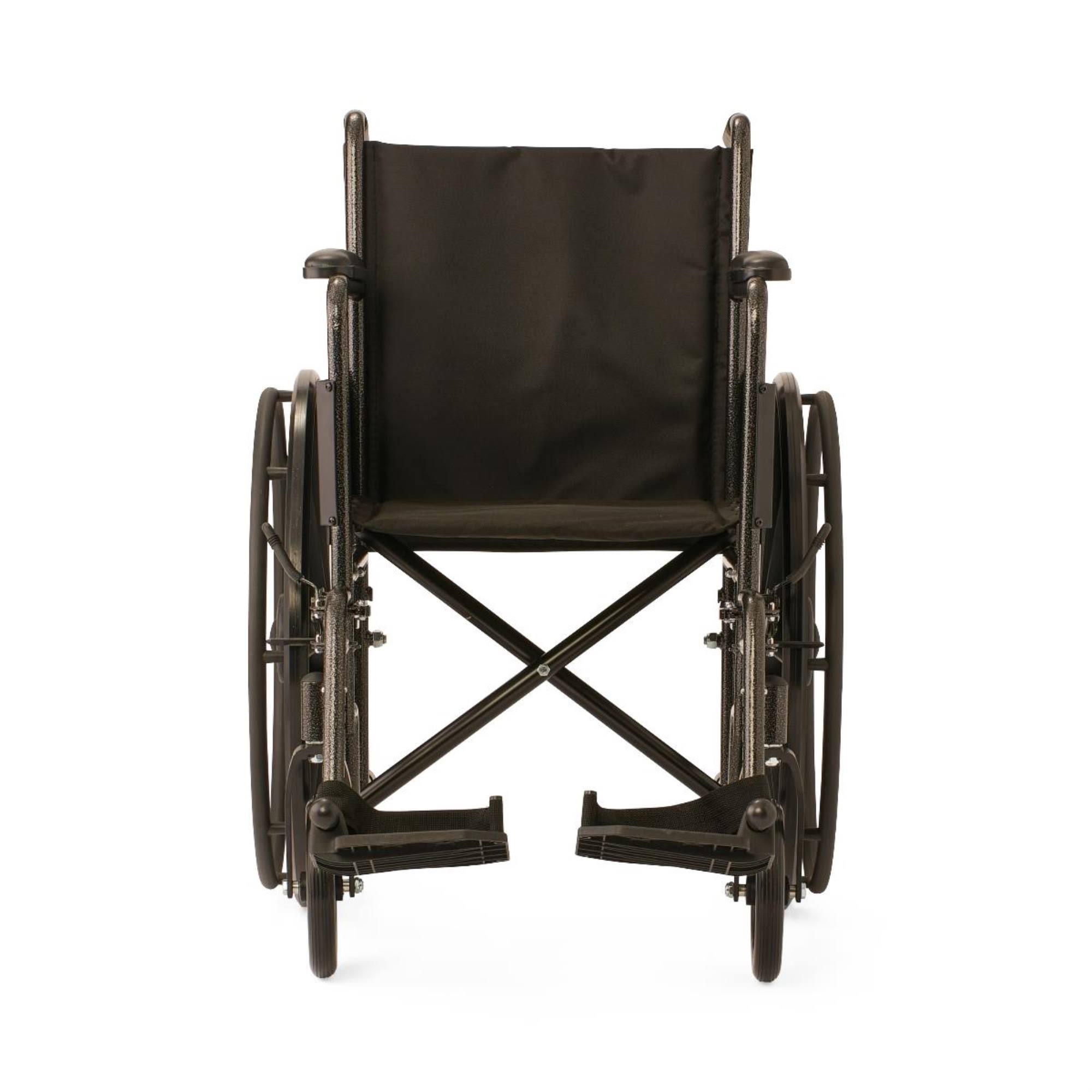 Medline Wheelchairs: 18" Wide K1 Basic Nylon Wheelchair with Full-Length Arms and Swing-Away Leg Rests