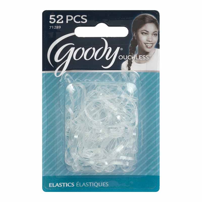 Goody Elastics Crystal Clear Ouchless Poly Elastic Hair Bands - 52pcs