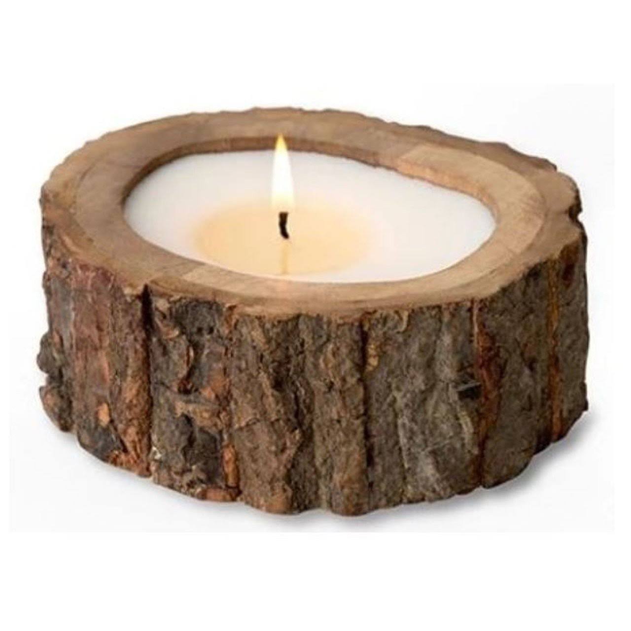 Irregular Tree Bark Natural Candle Green Fig