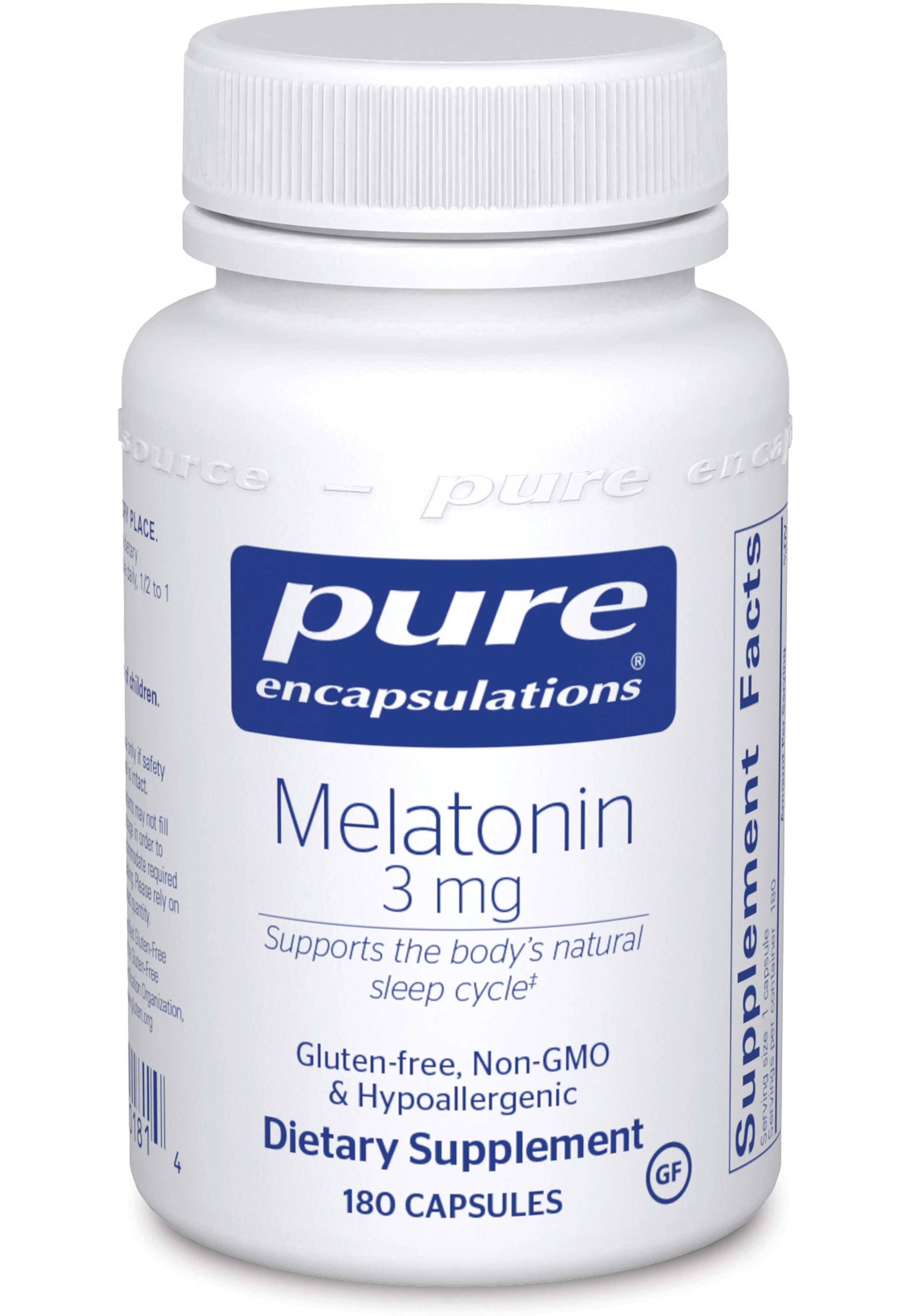 Pure Encapsulations Melatonin Vegetable Capsules Supplement - 3mg, 180ct