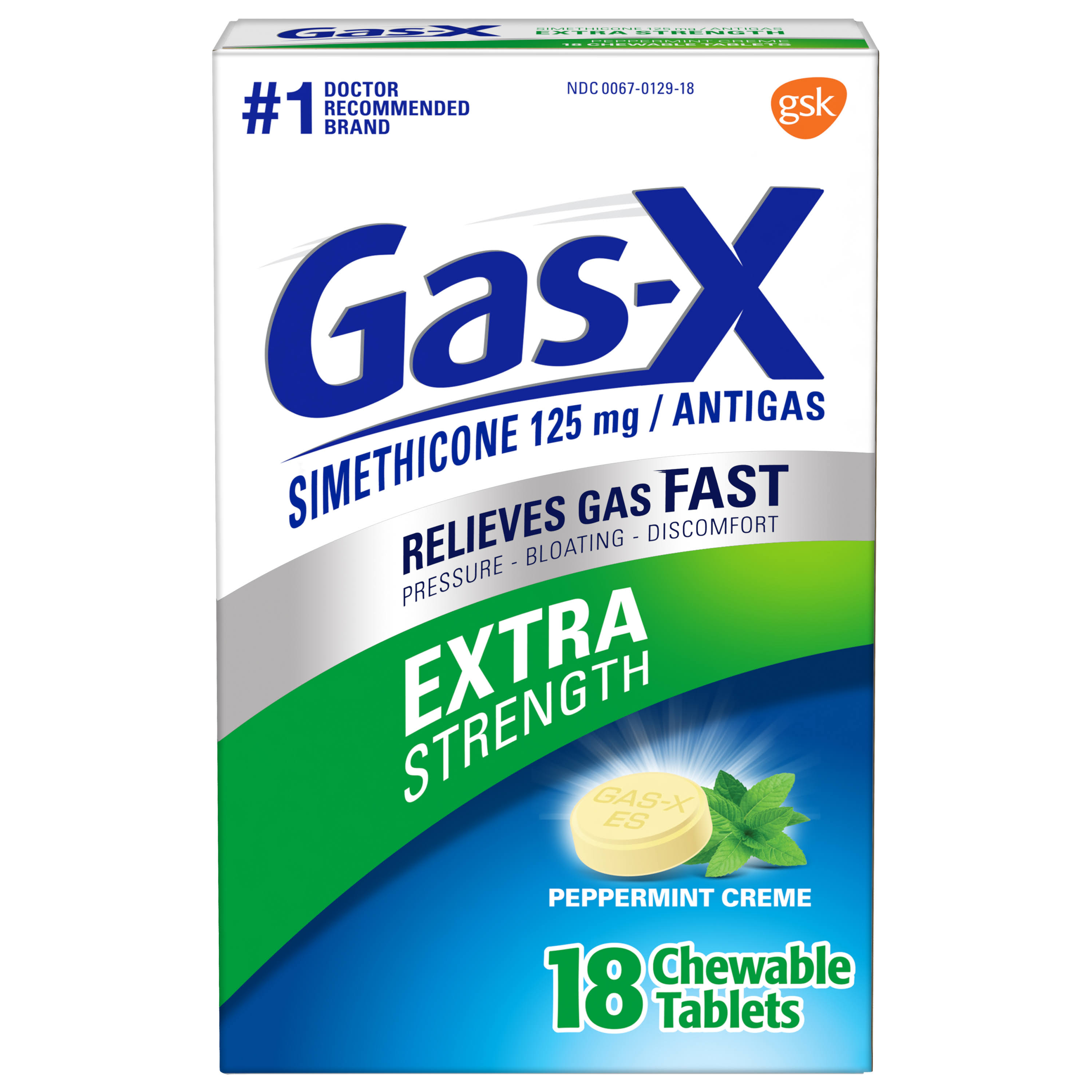 Gas X Chewable Extra Strength Tablets - Peppermint Creme, 18ct
