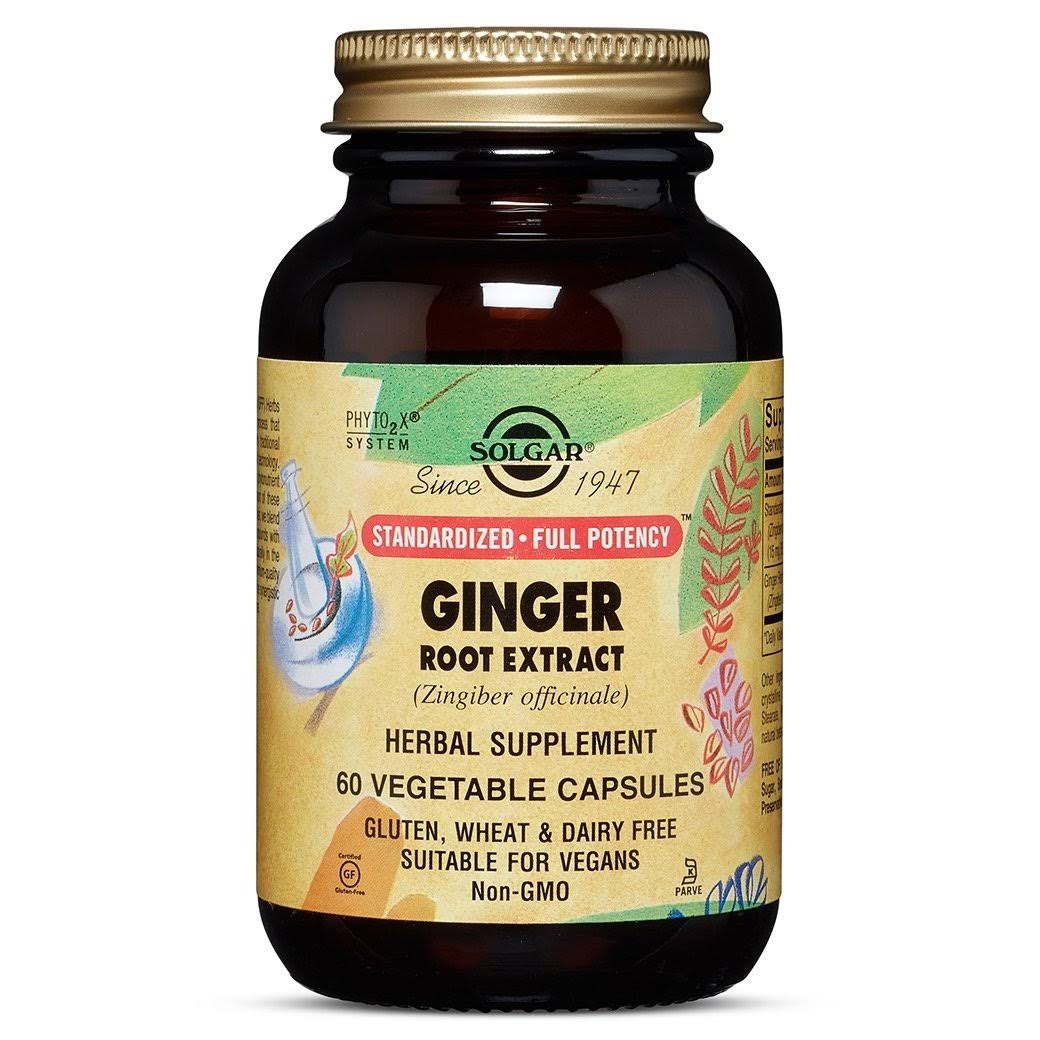 Solgar Standardized Full Potency Ginger Root Herbal Supplement - 60 Capsules