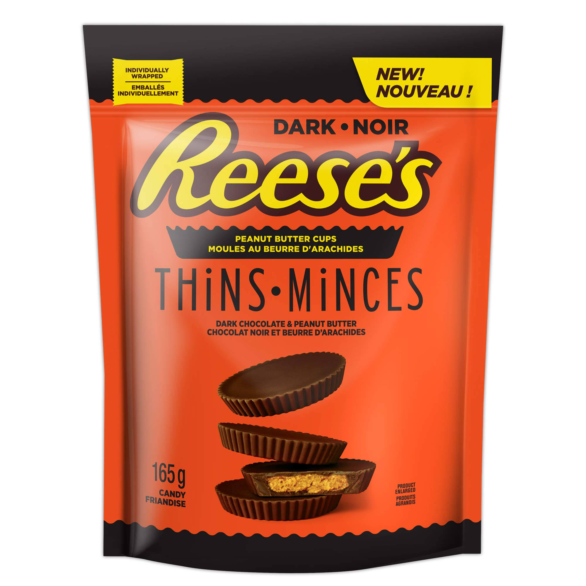 Reese's Thins Peanut Butter Cups Dark Chocolate, 165g/5.8 oz., {Imported from Canada}