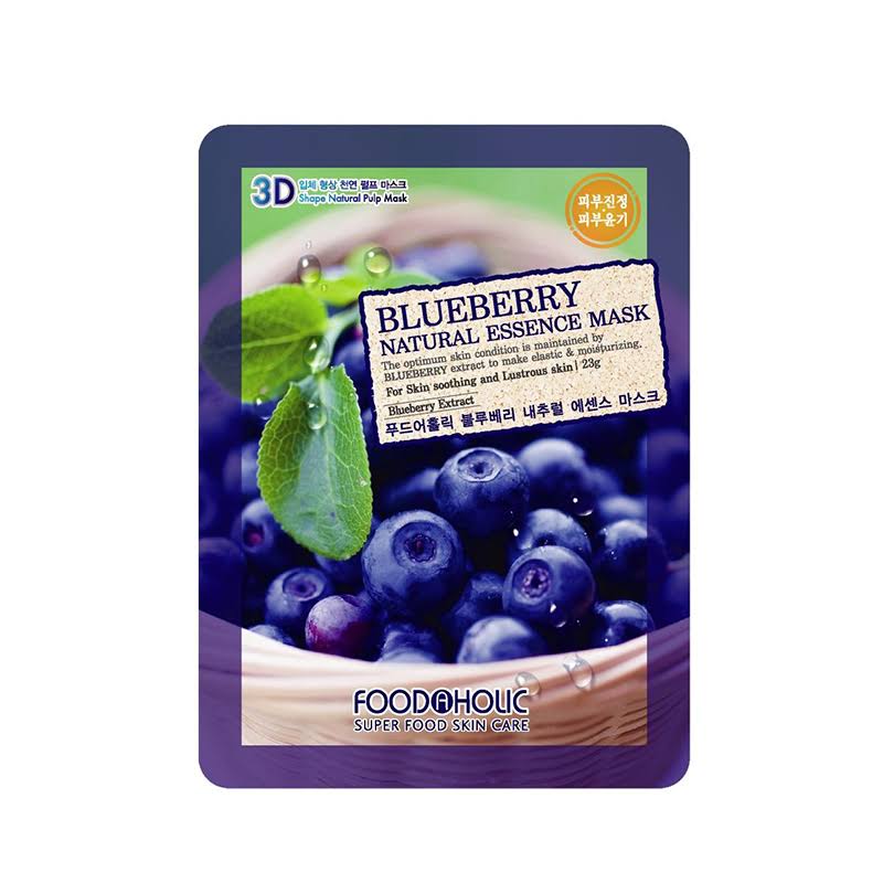 Foodaholic 3D Natural Essence Mask Pack - 10pk, Blueberry