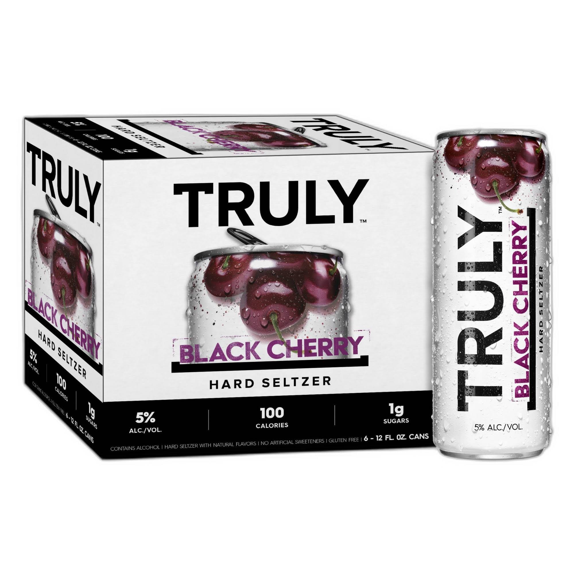 Truly Hard Seltzer, Black Cherry - 6 pack, 12 fl oz cans