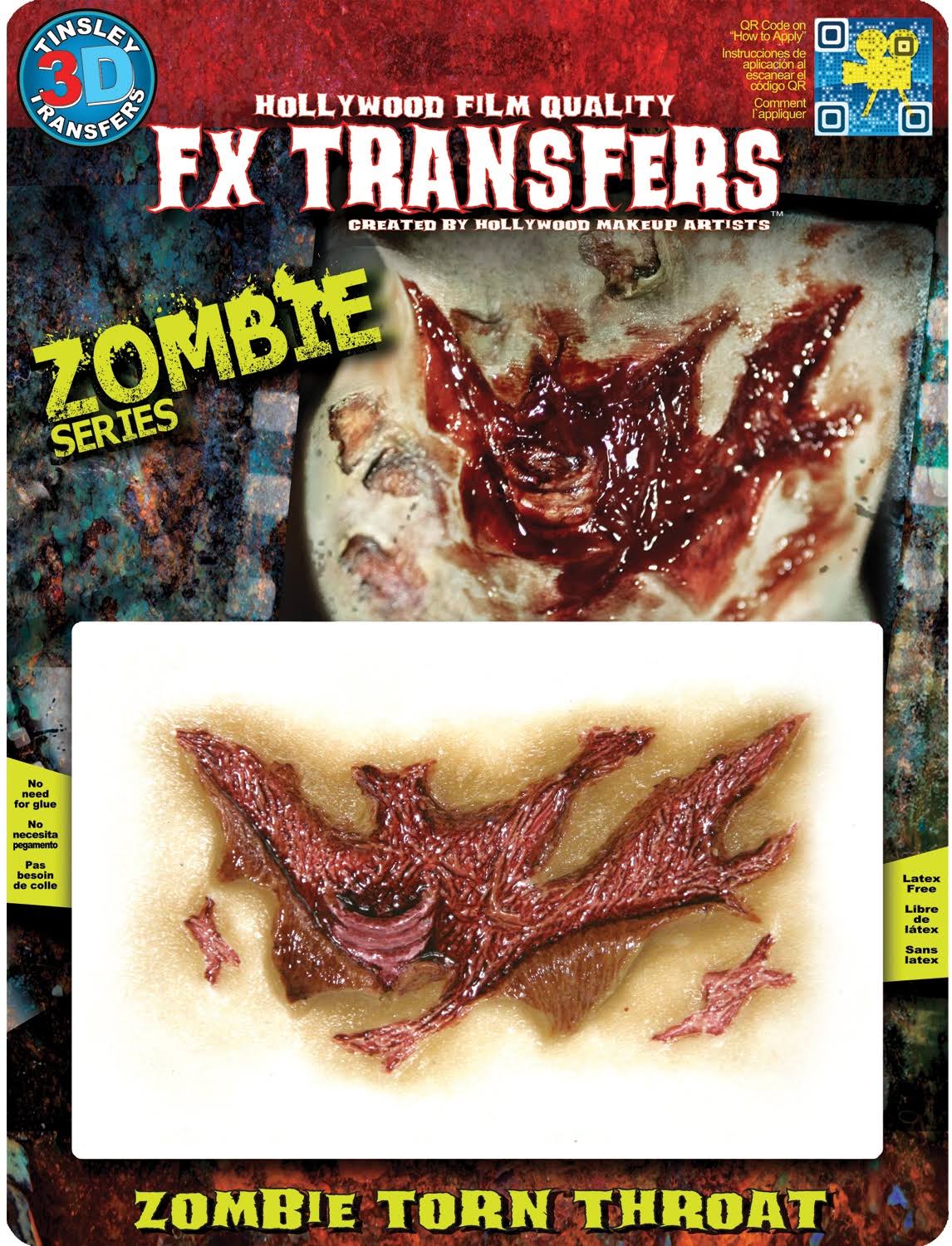 Tinsley Transfers FX Transfers 3D Zombie Throat Wound Makeup Kit
