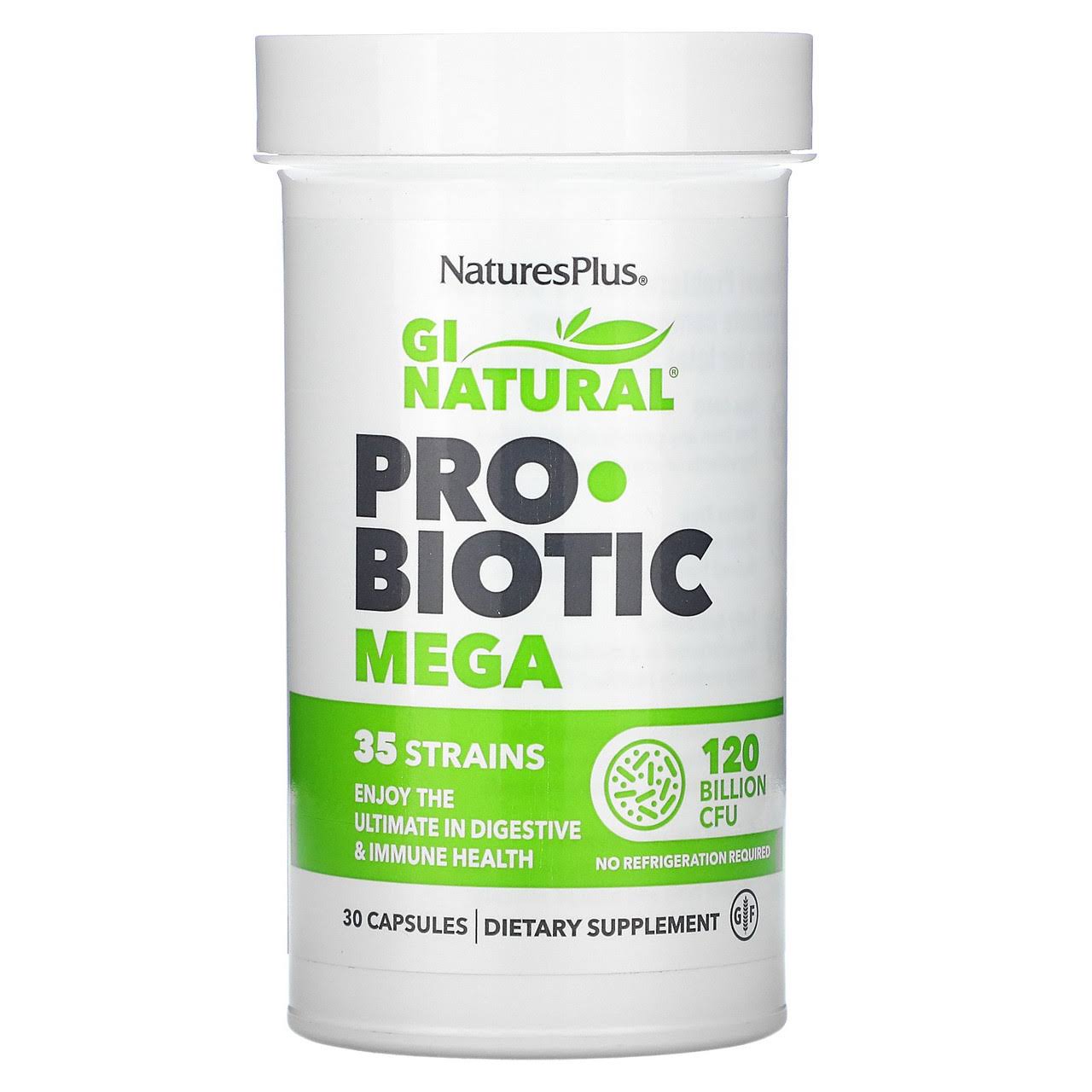 Nature's Plus Gi Natural Probiotic Mega - 120 Billion CFU, 30 Capsules