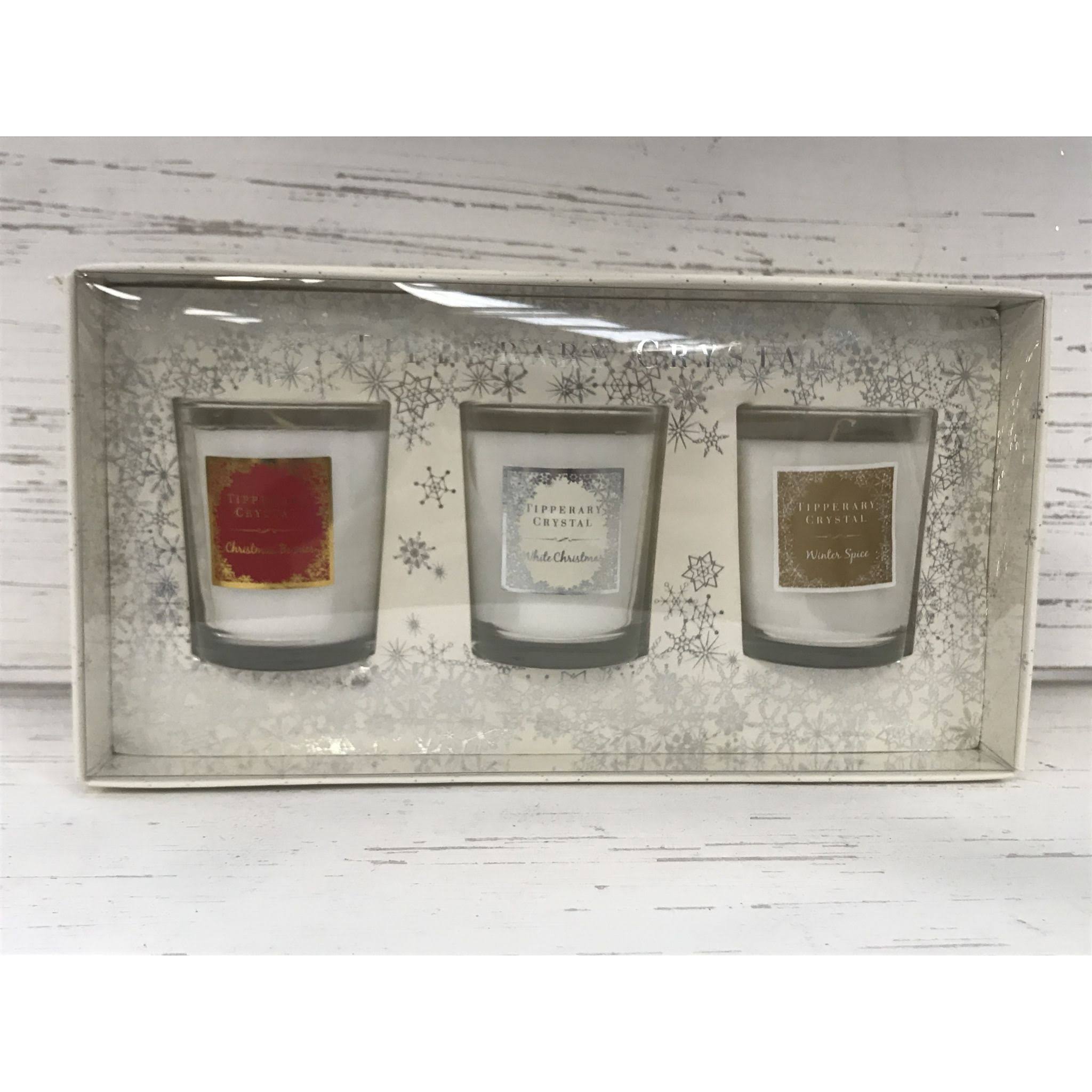 Tipperary Crystal Set of Three Scented Candles in White Gift Box
