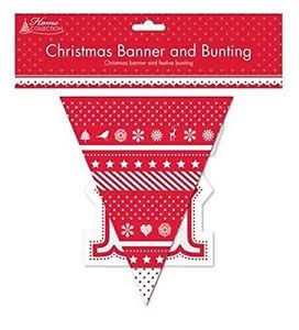 Merry Christmas Banner and Bunting Set for Xmas Parties and Decorations | Arts & Crafts | Delivery Guaranteed | 30 Day Money Back Guarantee