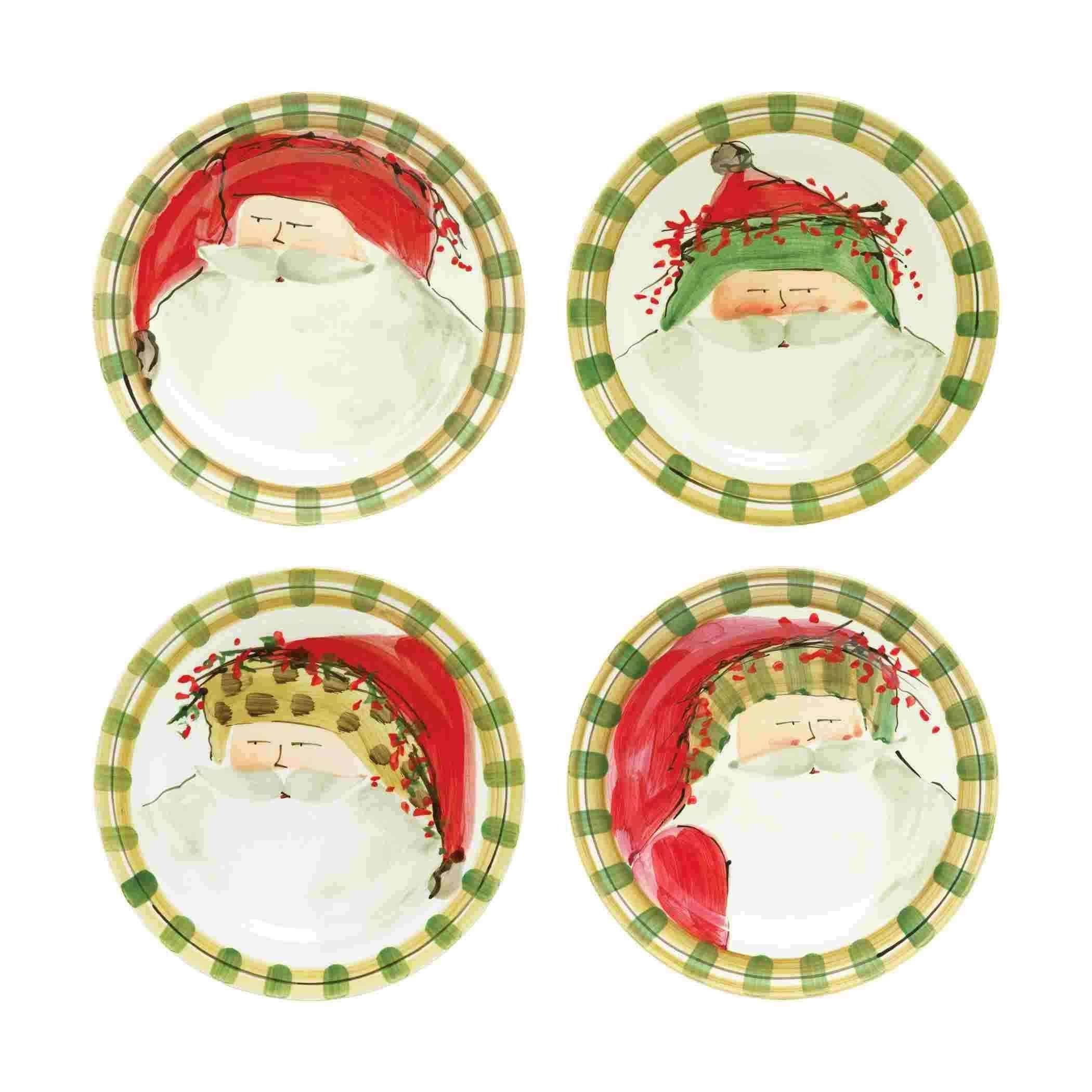 Old St. Nick Assorted Round Salad Plates - Set of 4