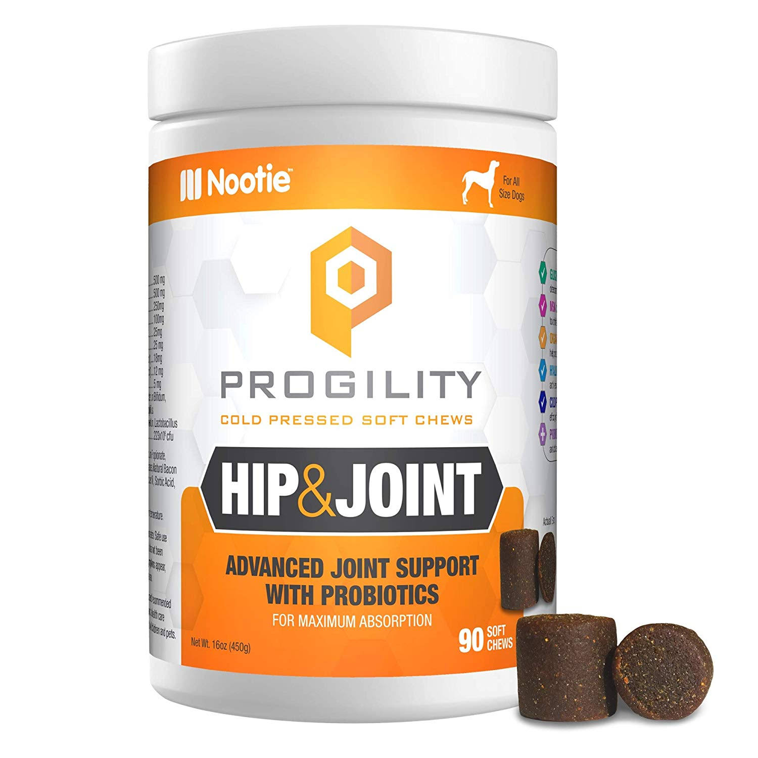 PROGILITY Nootie Hip and Joint with Probiotics for Dogs - 90 Cold