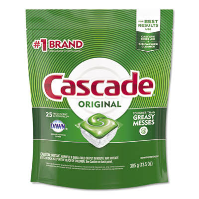Cascade Actionpacs, Fresh Scent, 13.5 Oz Bag, 25/Pack 80675PK