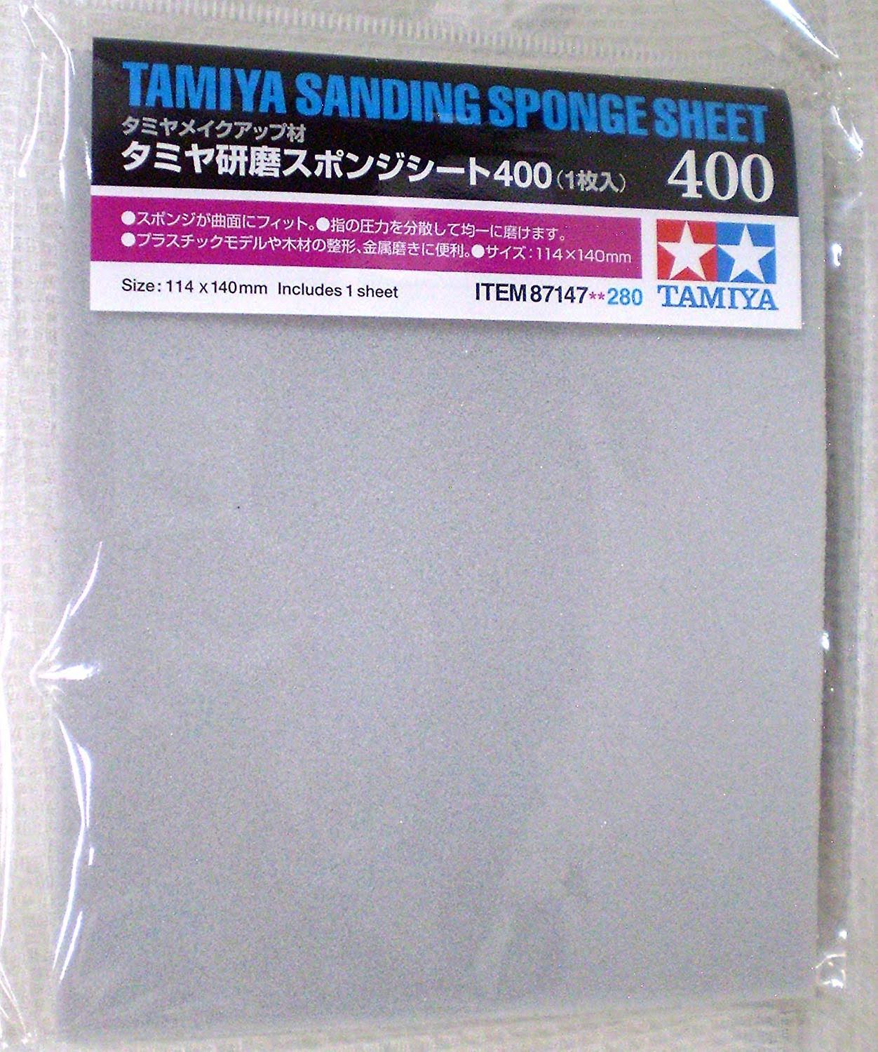 Tamiya Sanding Sponge Sheet - Grade 400, 114x140mm