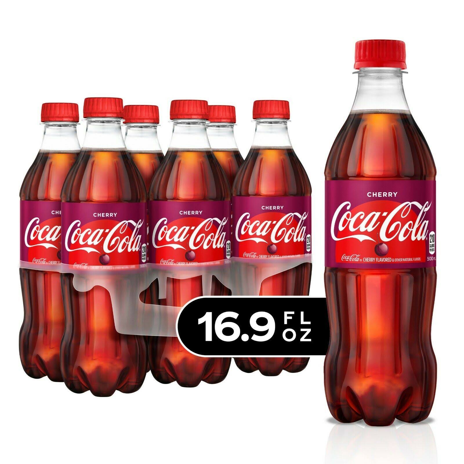 Coca-Cola Soda, Cherry - 6 pack, 16.9 fl oz