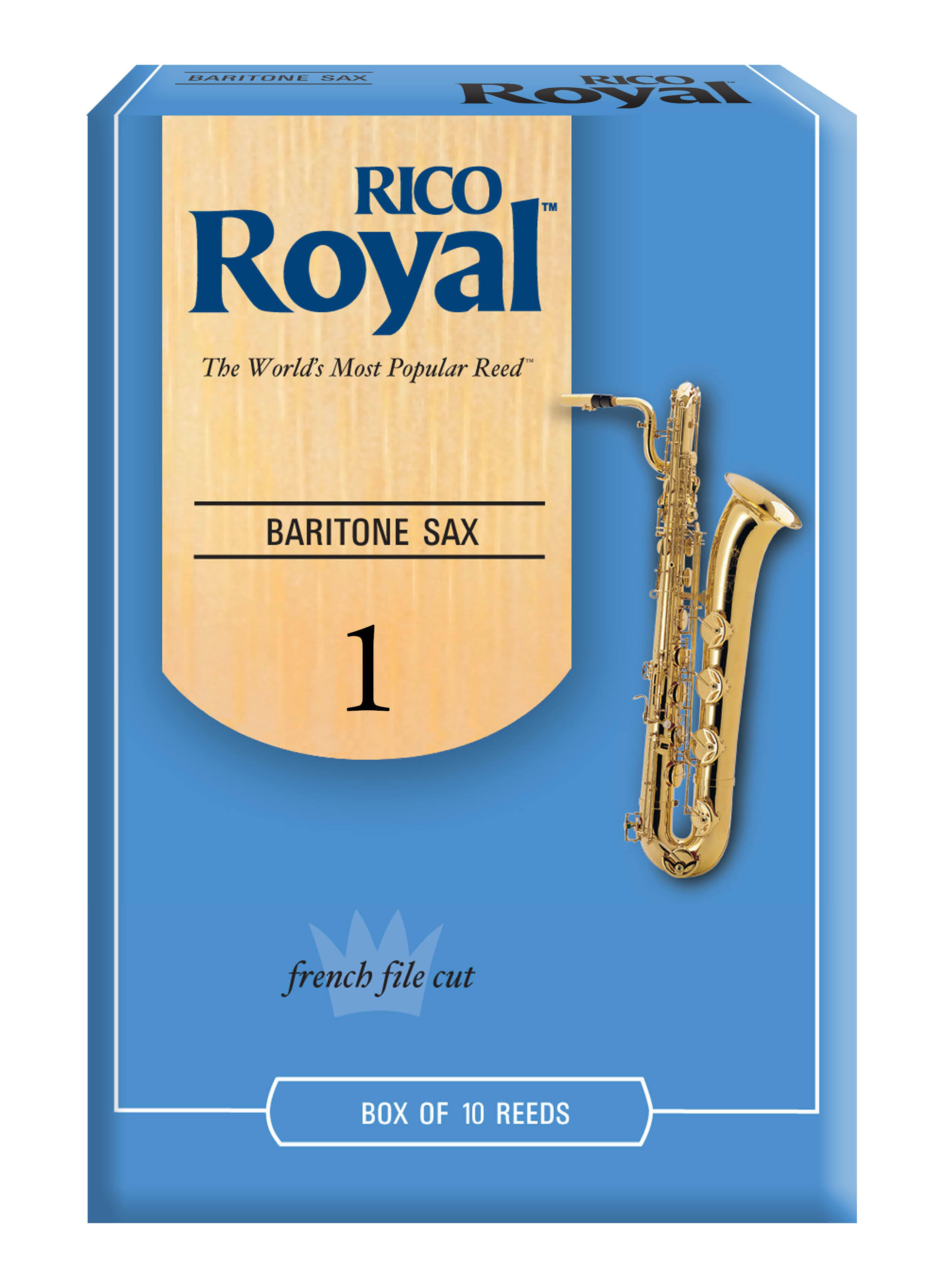 D'Addario Royal Baritone Saxophone Reeds - Strength 2.0, 10pk