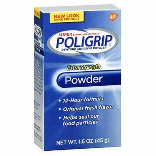 Super Poligrip Extra Strength Denture Adhesive Powder - 1.6oz