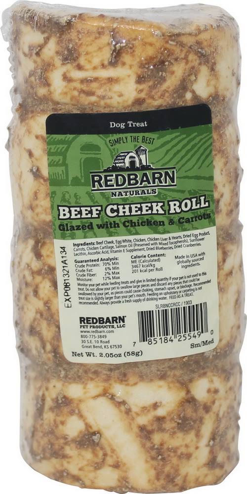 25 Redbarn Pet Products Inc 255049 Beef Cheek Roll, chicken/carrot, Small ($4.88 @ 25 min)