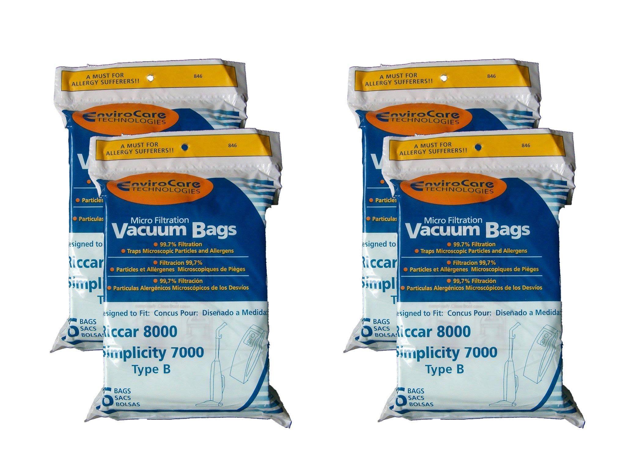 EnviroCare 8000 Simplicity 7000 Type B Vacuum Bags