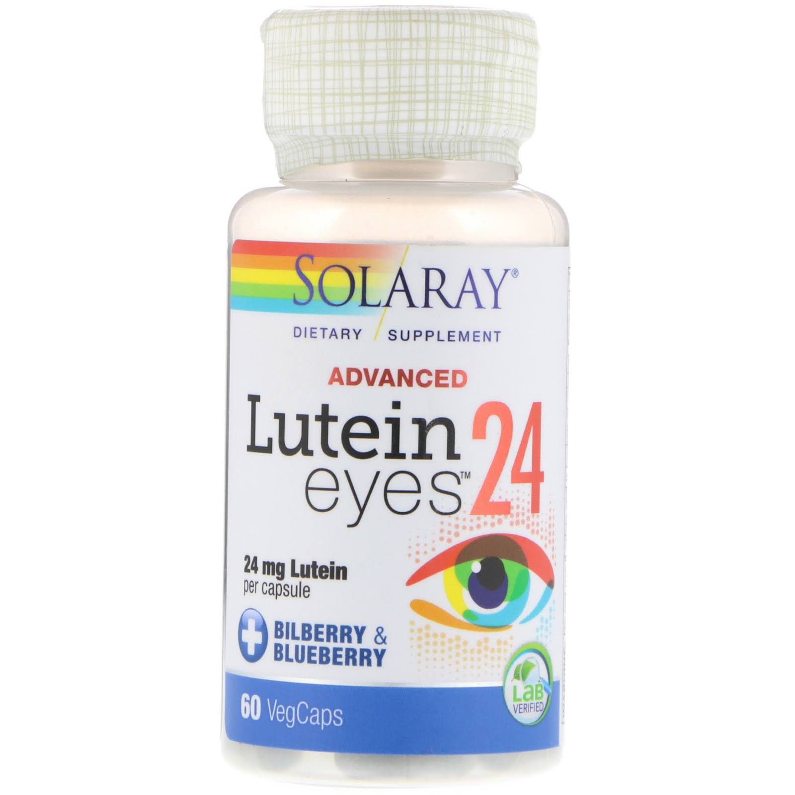Solaray Lutein Eyes Advanced 24mg Dietary Supplement - 60 Capsules