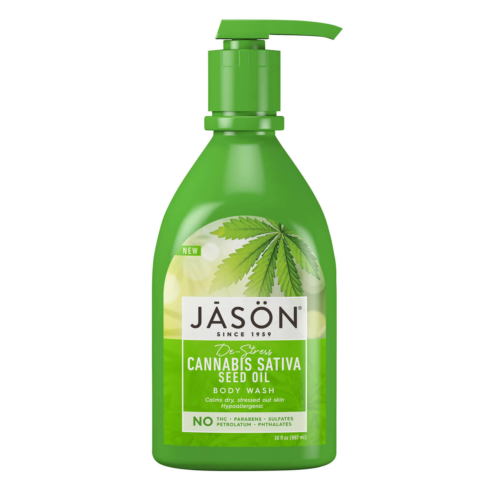 Jason Body Wash, Hemp Seed Oil, De-Stress - 30 fl oz
