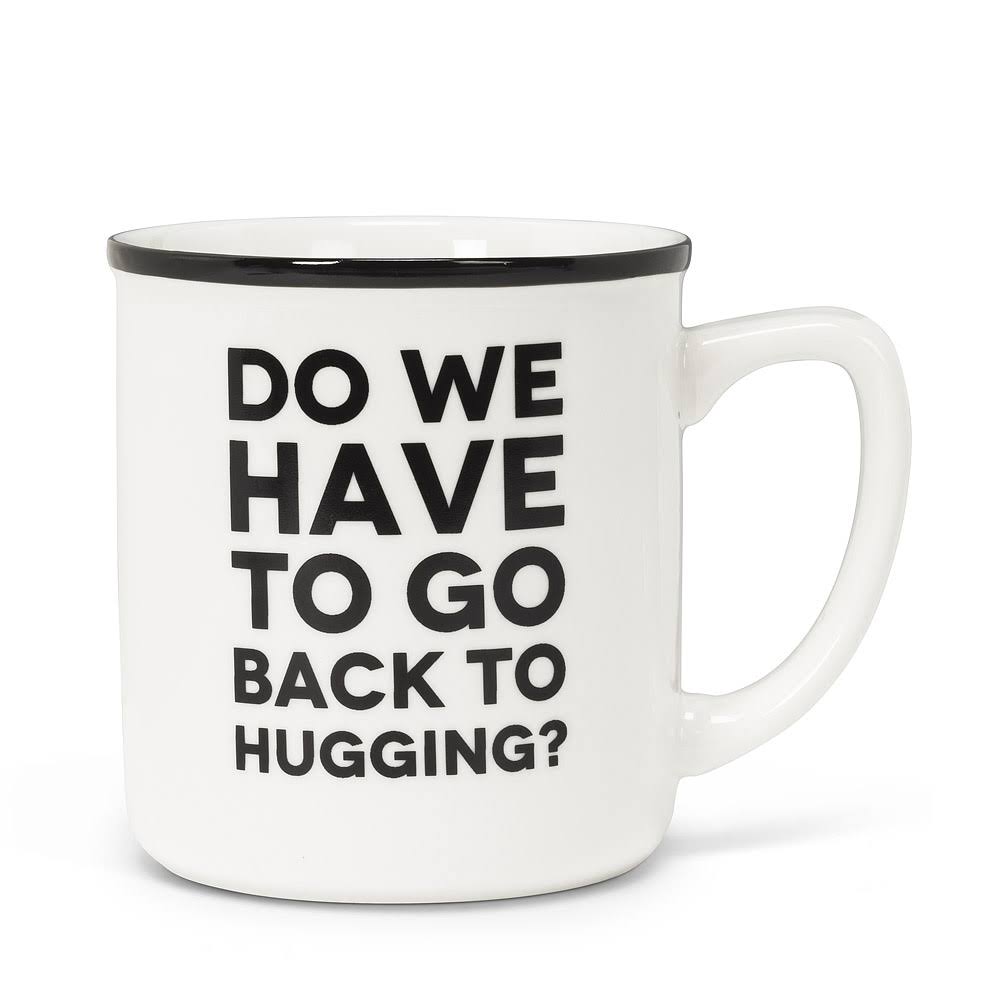 Abbott Collection AB-27-2021-118 4 in. Back to Hugging Text Mug White & Black