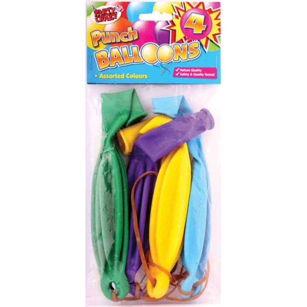 Party Bag Fillers : Punch Ball Balloons Set of 4 (Unisex Toys)