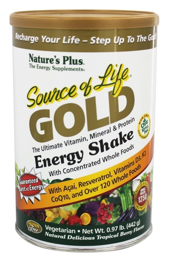 Natures Plus Souce Of Life Gold Energy Shake - Tropical Berry, 0.4kg