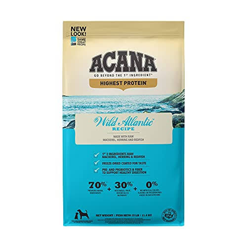 Acana Grain Free Dry Dog Food, High Protein, Freeze-Dried Coated, Whole Fish, 25lb