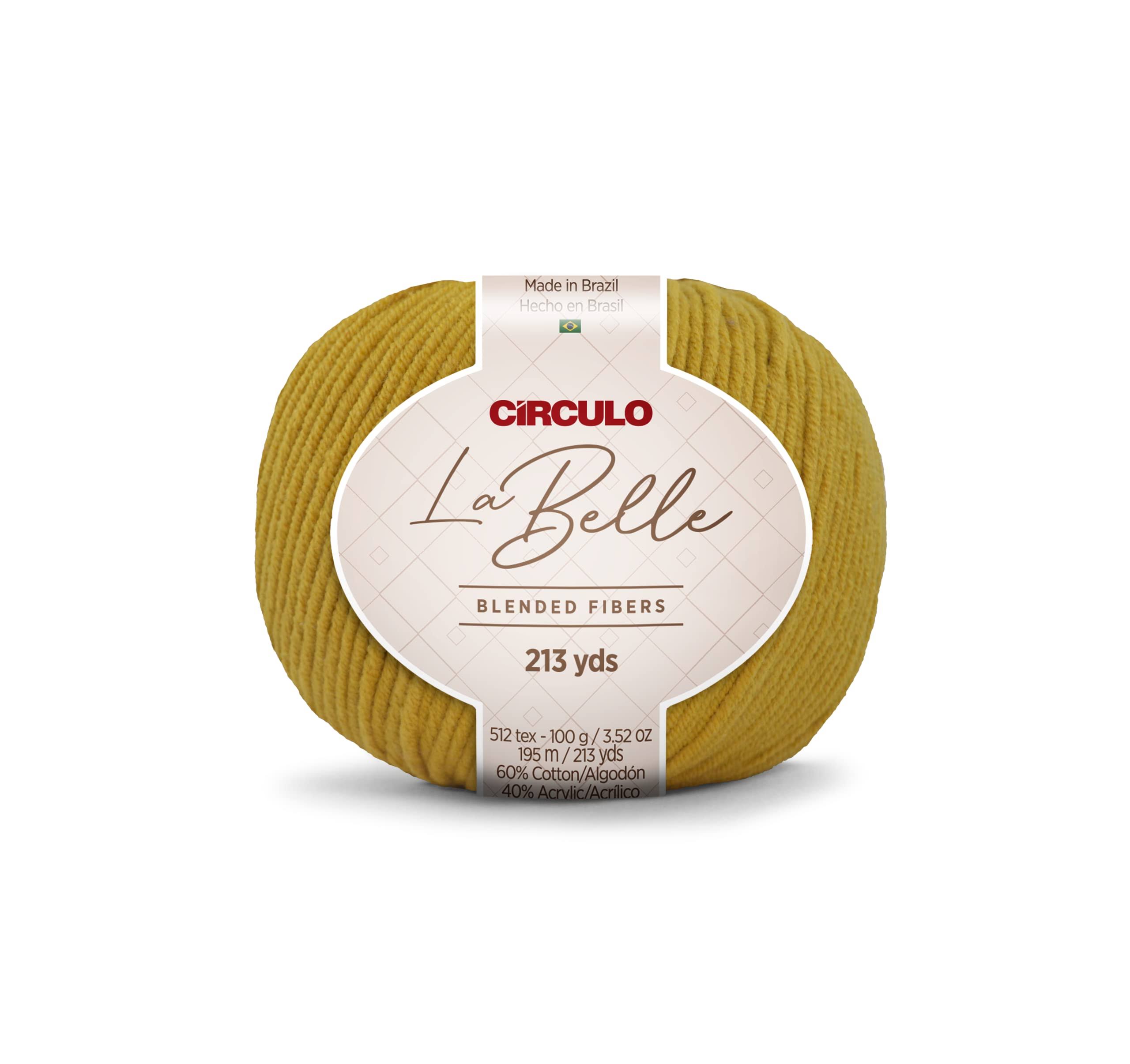 círculo La Belle Yarn - 60% Cotton 40% Acrylic Blended Yarn - Worsted - 213 yds, 3.5 oz (Pack of 1 BALL) - Color 1748