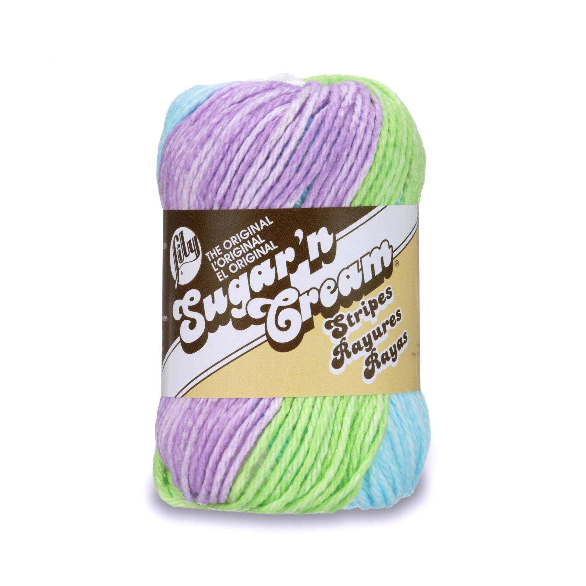LILY Sugar 'N Cream Cotton Stripes Yarn 56.7g- Violet