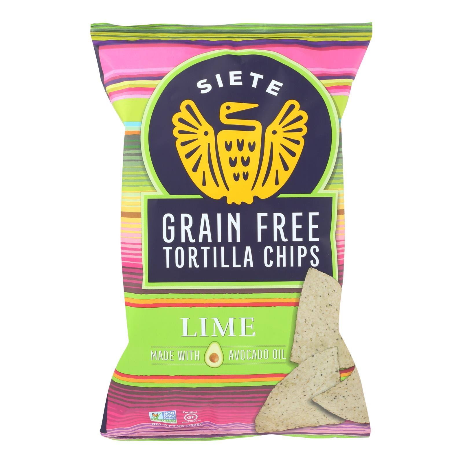 Siete: Tortilla Lime Chips Grain Free, 5 oz
