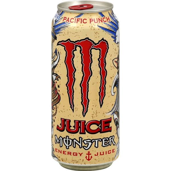 Monster Energy Drink, Juice, Pacific Punch - 16 fl oz can