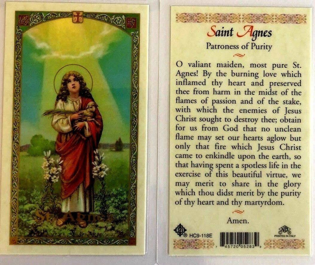 EWTN - Laminated Holy Card - St. Agnes