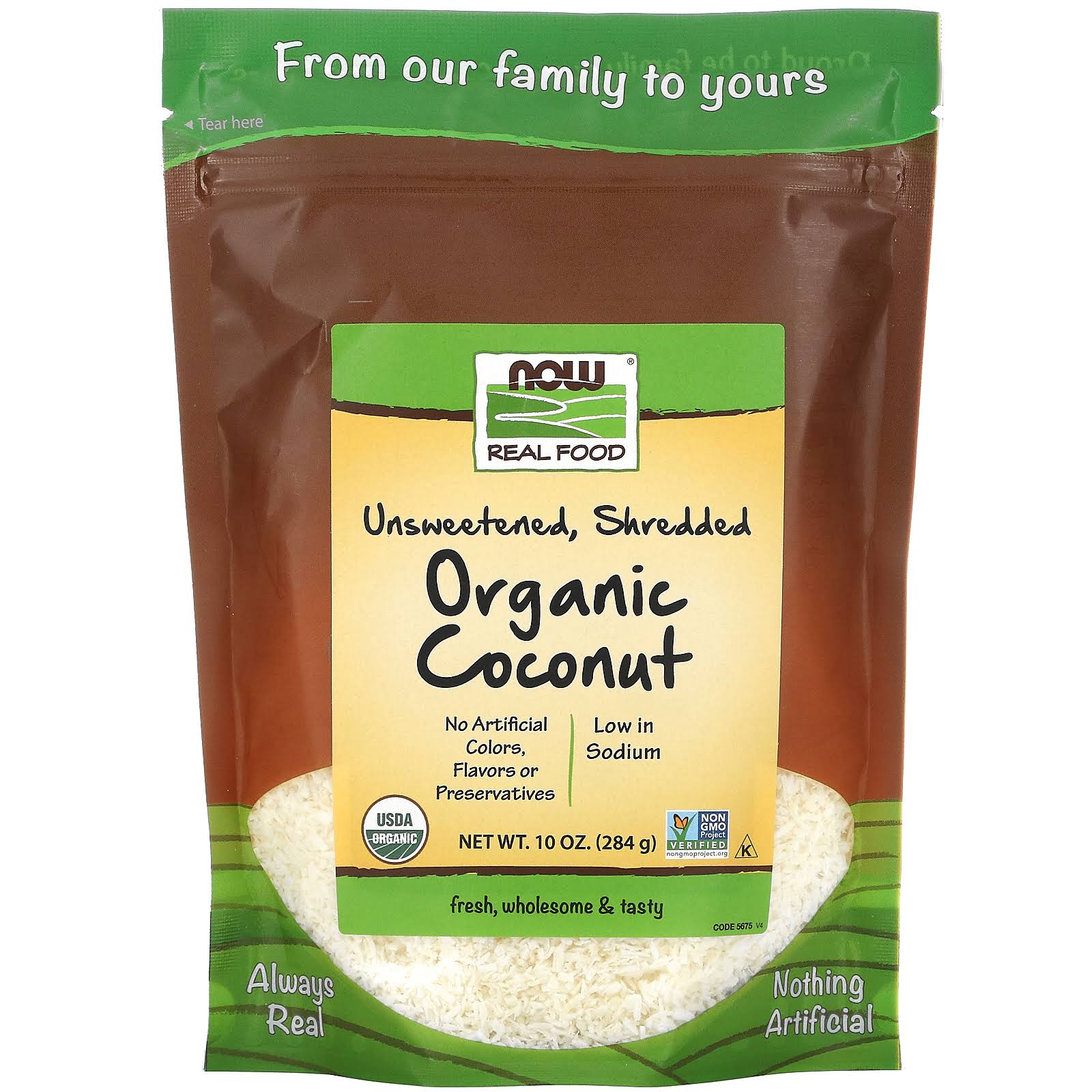 NOW Foods Coconut Organic Unsweetened & Shredded 10 oz