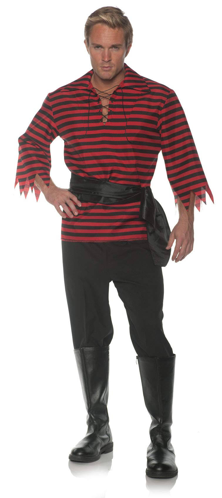 Black Red Pirate Mens Adult Costume Set