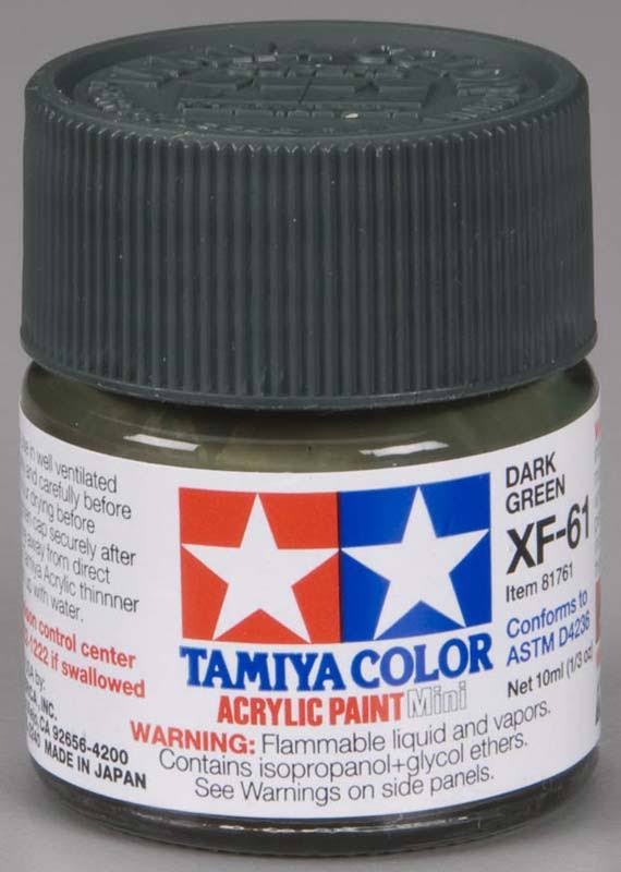 Tamiya XF-61 Dark Green Flat Acrylic Paint 10ml