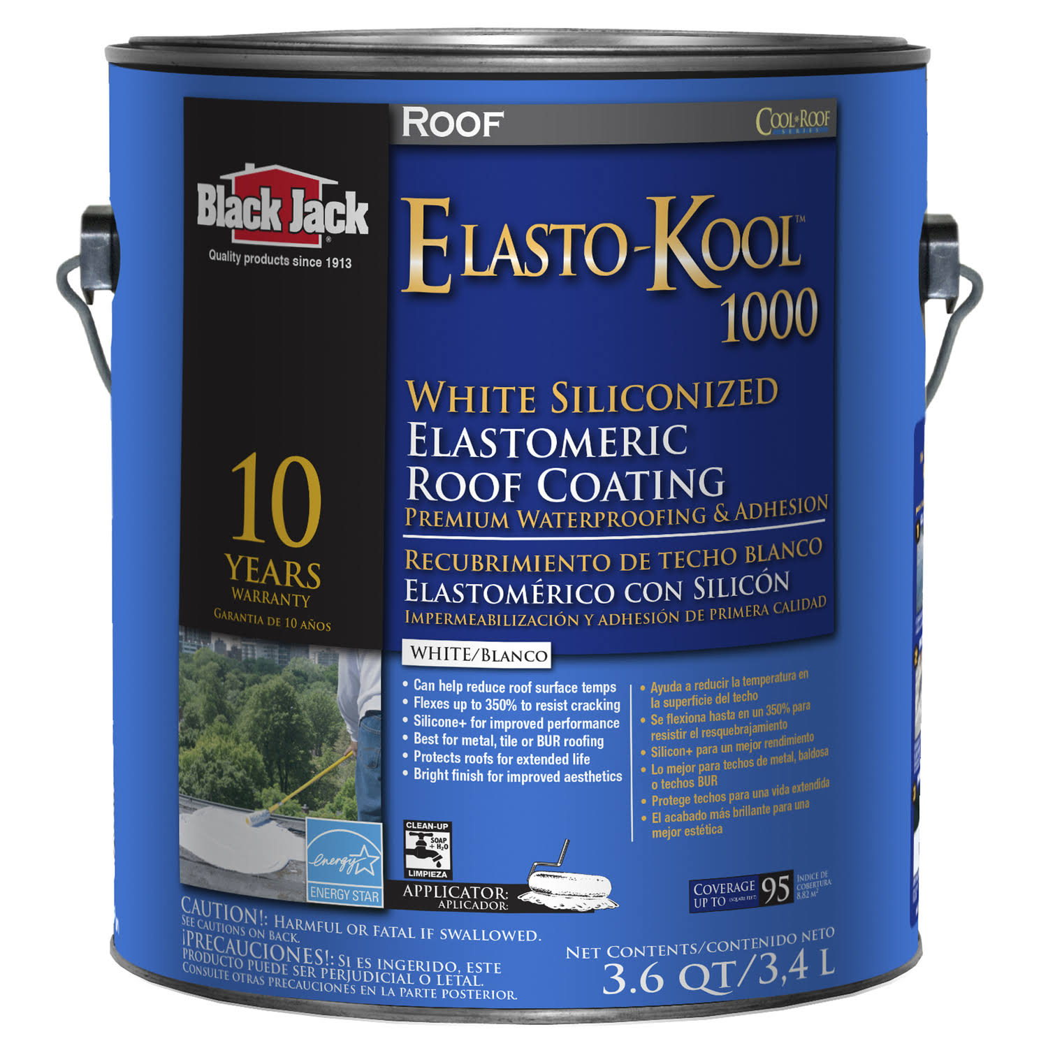 Gardner-Gibson Black Jack Ultra-Roof 1000 White Siliconized Elastomeric Roof Coating - 3.6qt