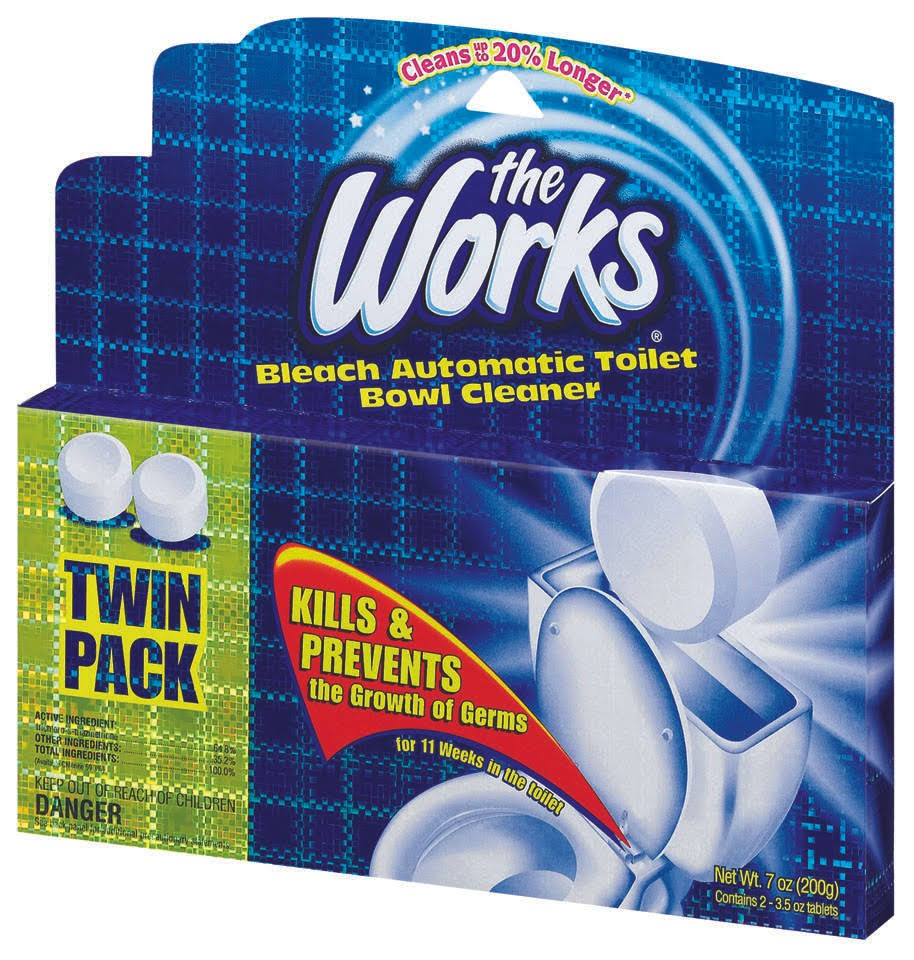 The Works 03202wk Toilet Bowl Cleaner - with Bleach, 3.5oz, 2ct