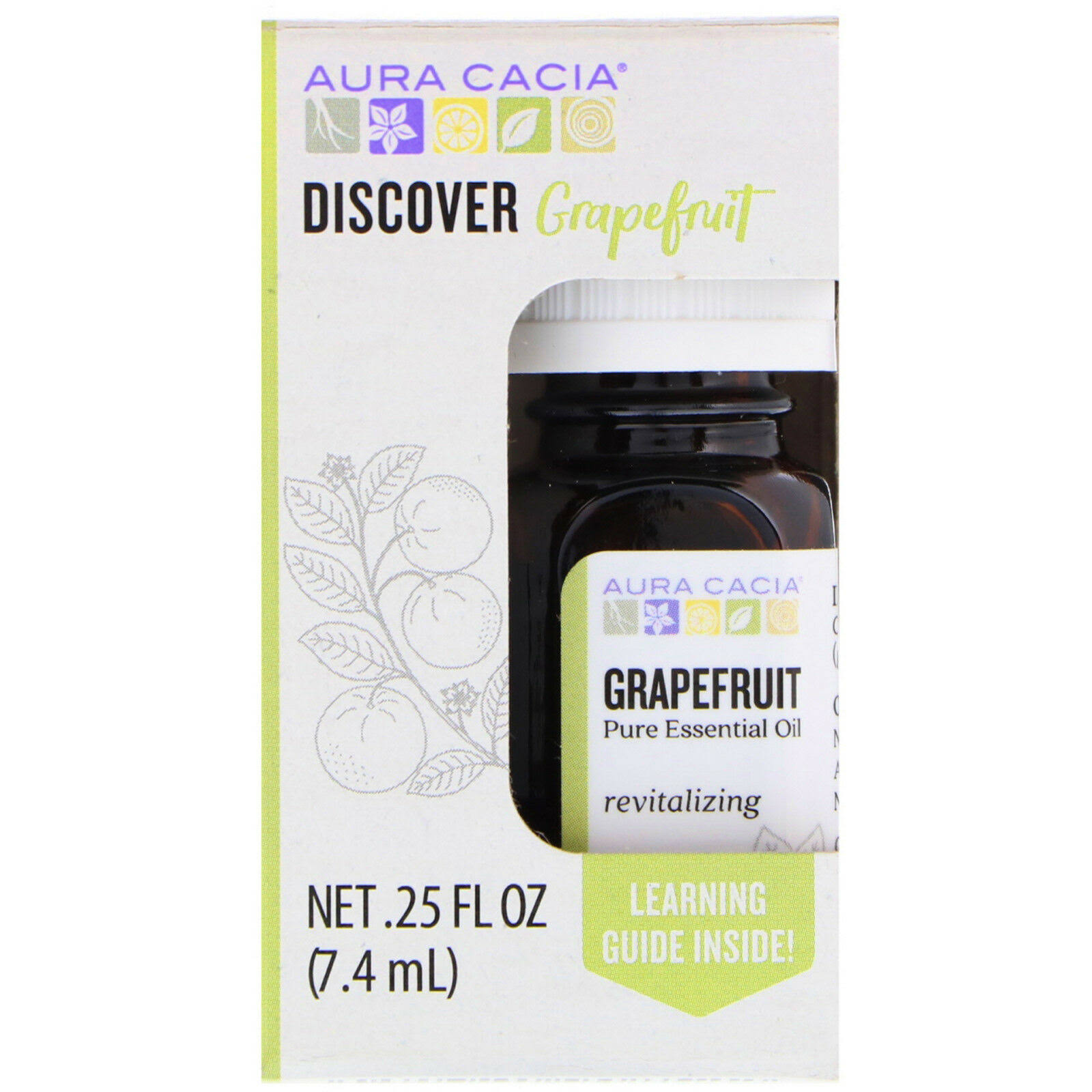 Aura Cacia Discover Grapefruit Pure Essential Oil - 0.25oz