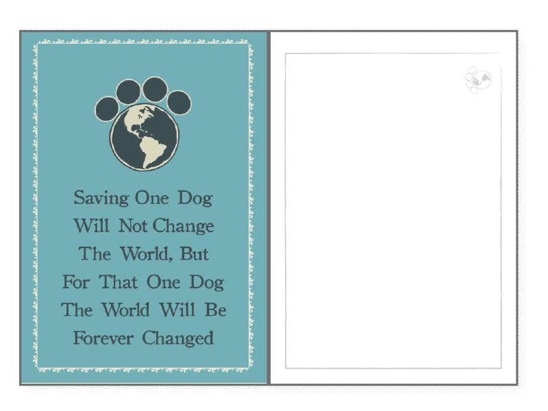 Saving One Dog Rescued Card