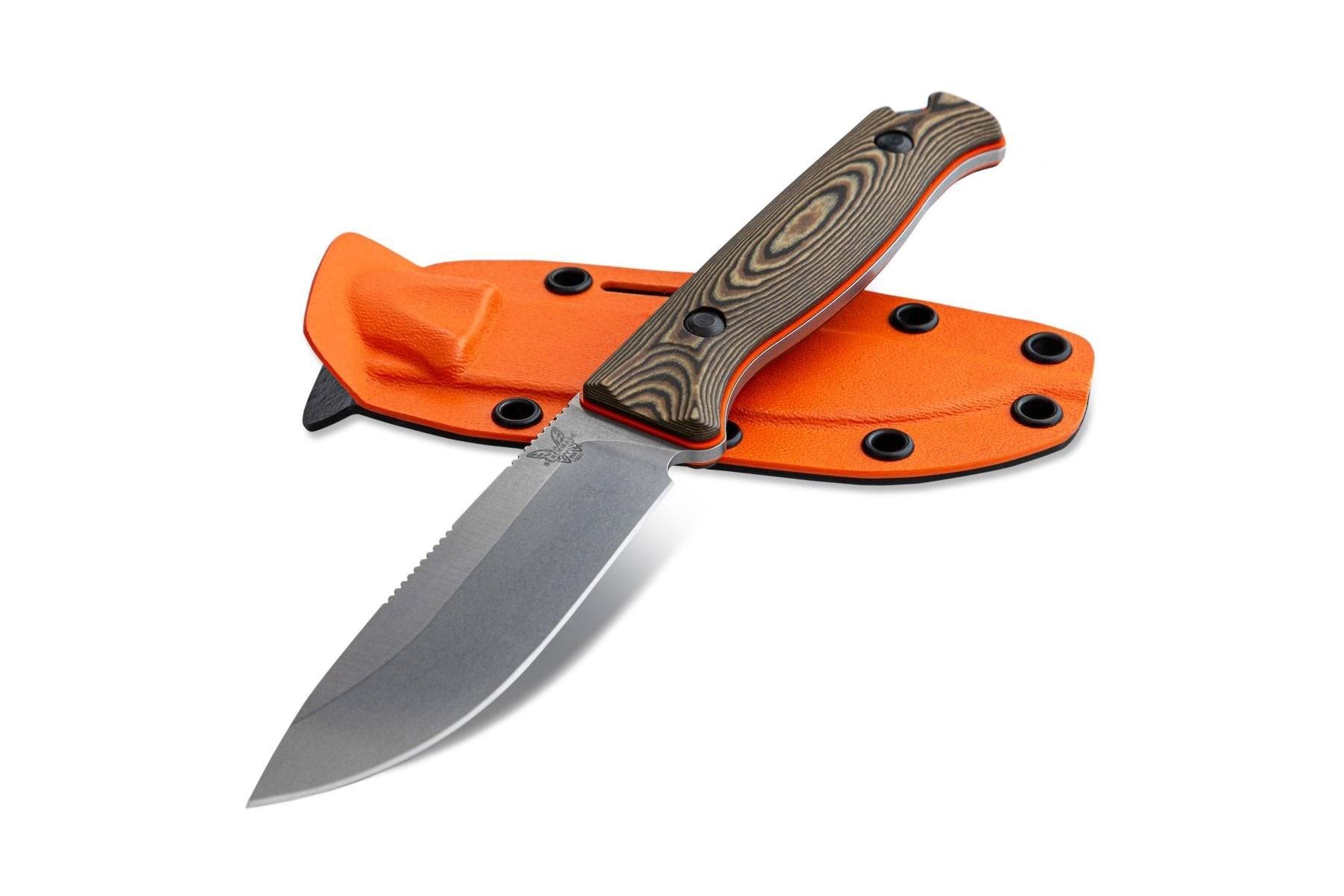 Benchmade S90V Drop Point Richlite Orange G10 Handles Hunt Saddle Mountain Skinner Fixed Blade Knife - Bm-15002-1 Outdoor