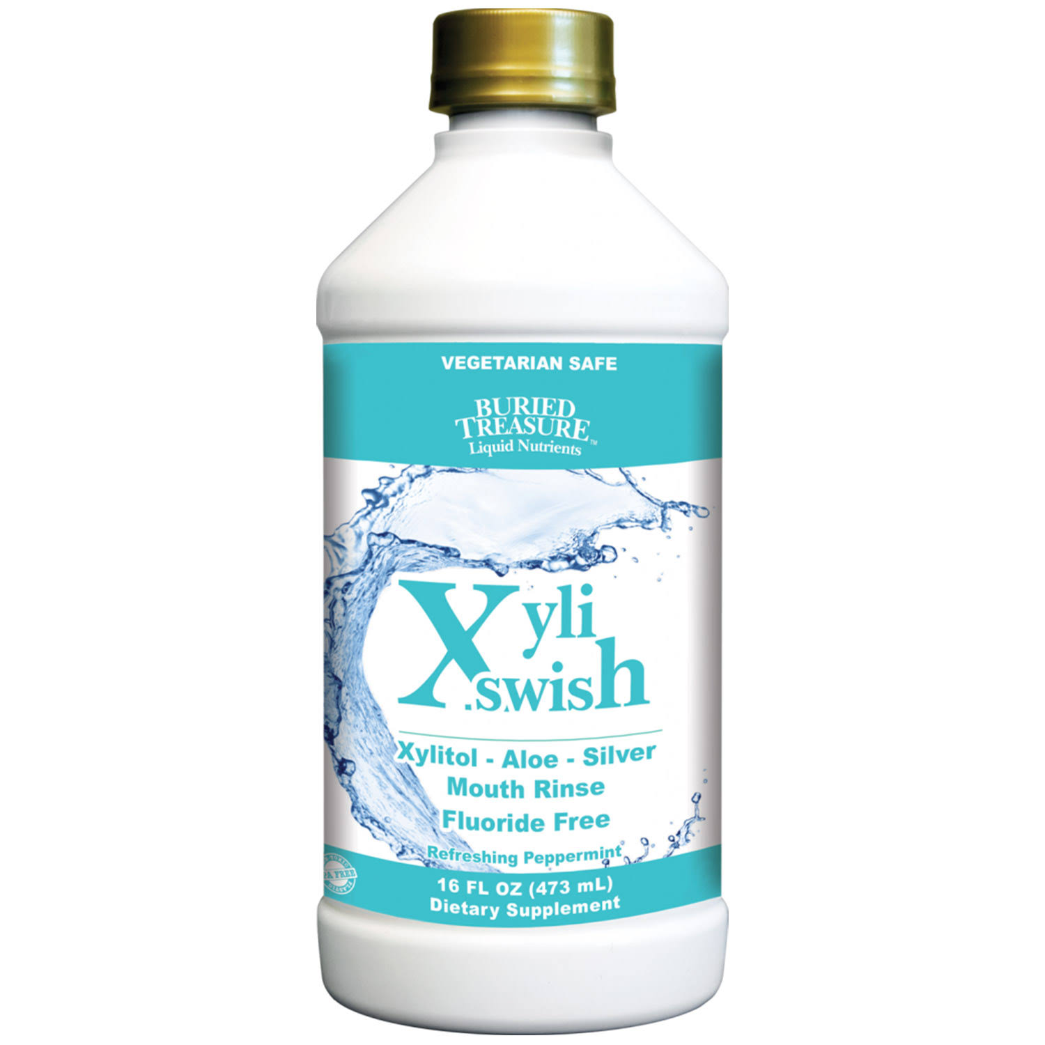 Buried Treasure XyliSwish Mouth Rinse Refreshing Peppermint 16 FL oz (473 ml)