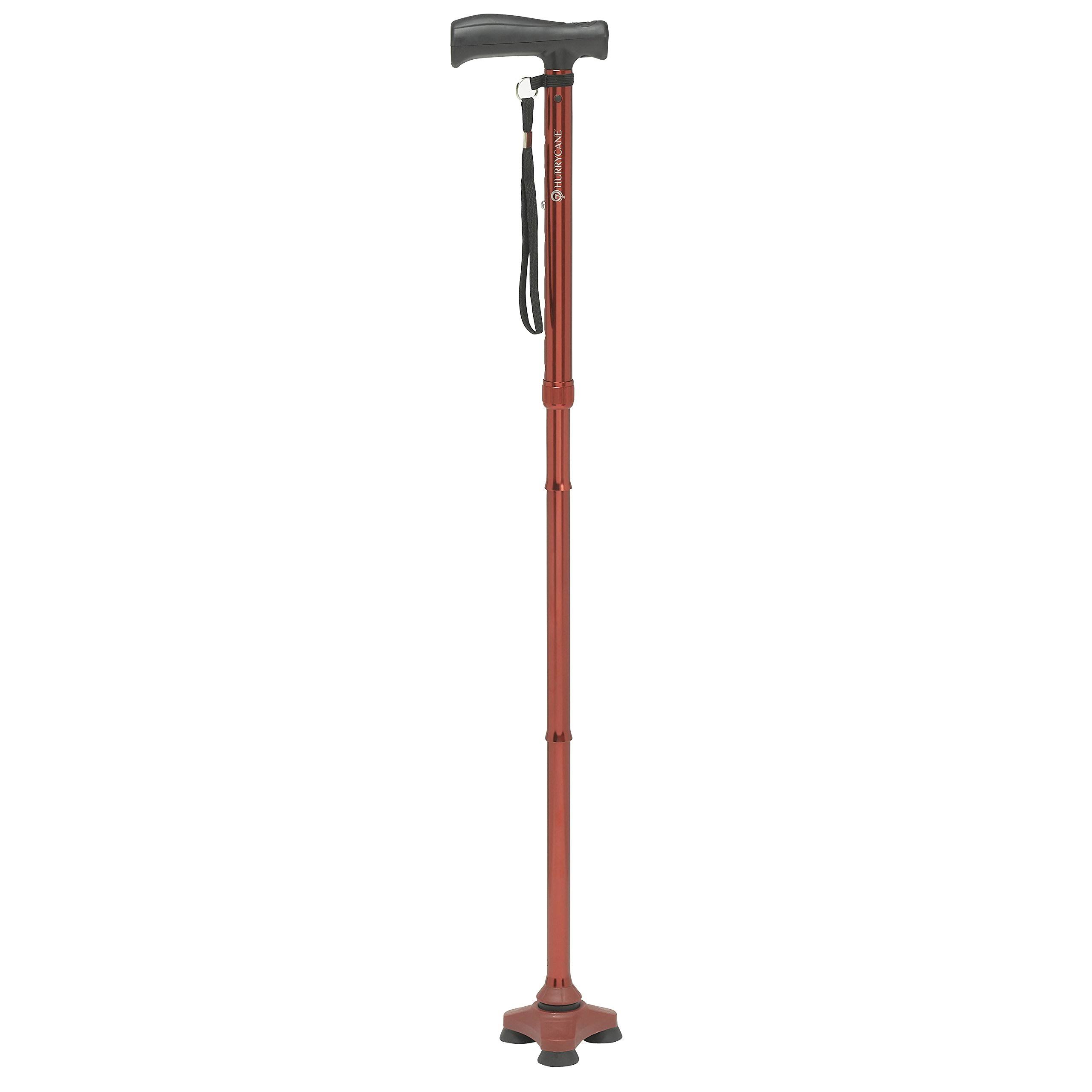 HurryCane Freedom Edition Folding Cane with T Handle - Roadrunner Red