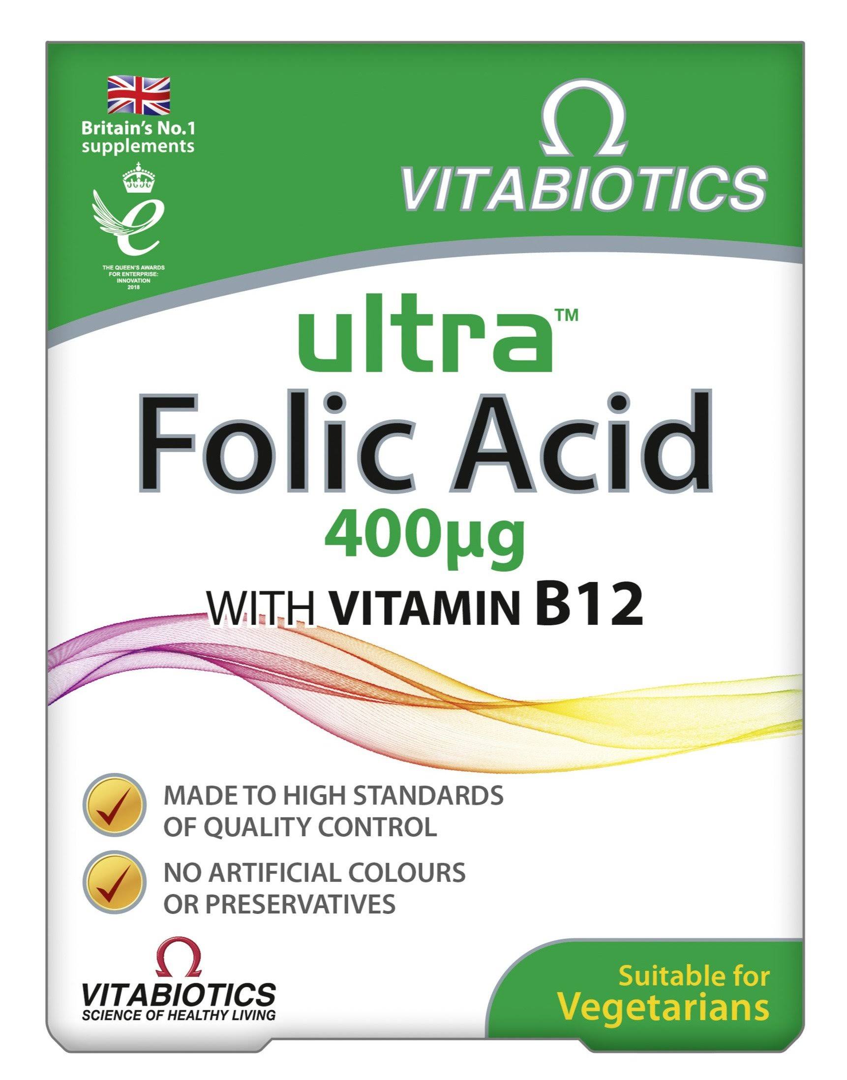 Vitabiotics Ultra Folic Acid Tablets - 60ct, 400mg