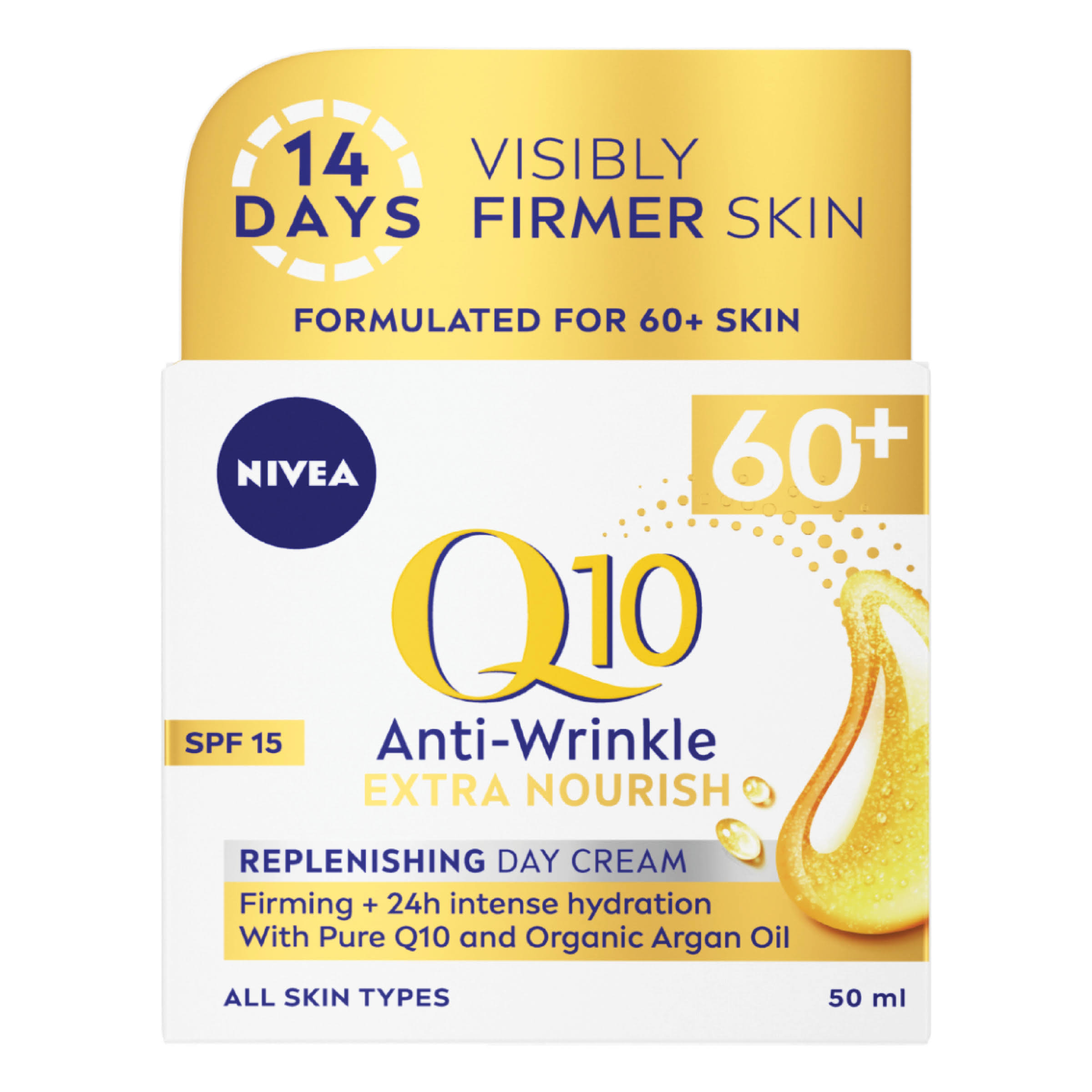 Nivea Q10 Power 60+ Anti-Wrinkle & Replenishing Day Cream Spf15 50ml